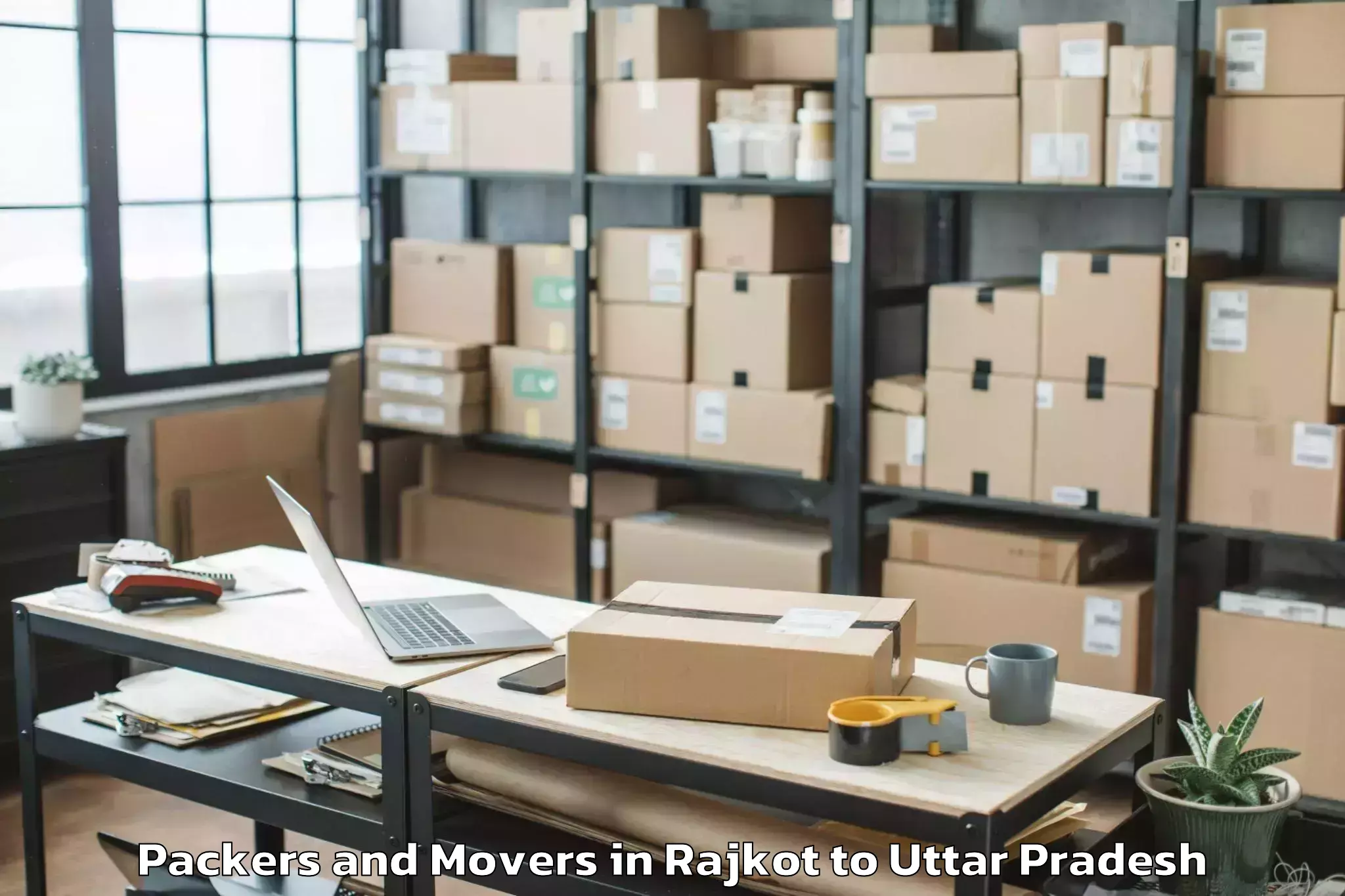 Professional Rajkot to Kaptanganj Packers And Movers